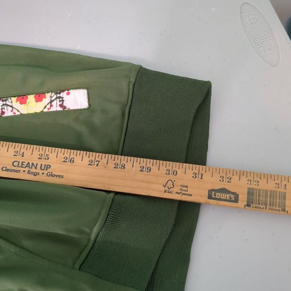 Five Pointz Cherry Blossom Sakura Green Zip Up Long Sleeve Jacket Men's Size 3xl - Picture 3 of 5